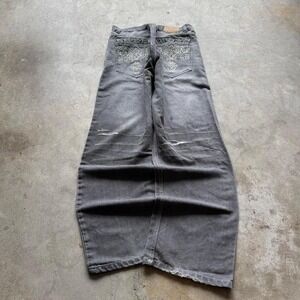 Baggy Red Ape Gray Wide Leg Southpole Styl Y2K Vintage Denim Jeans 38x32